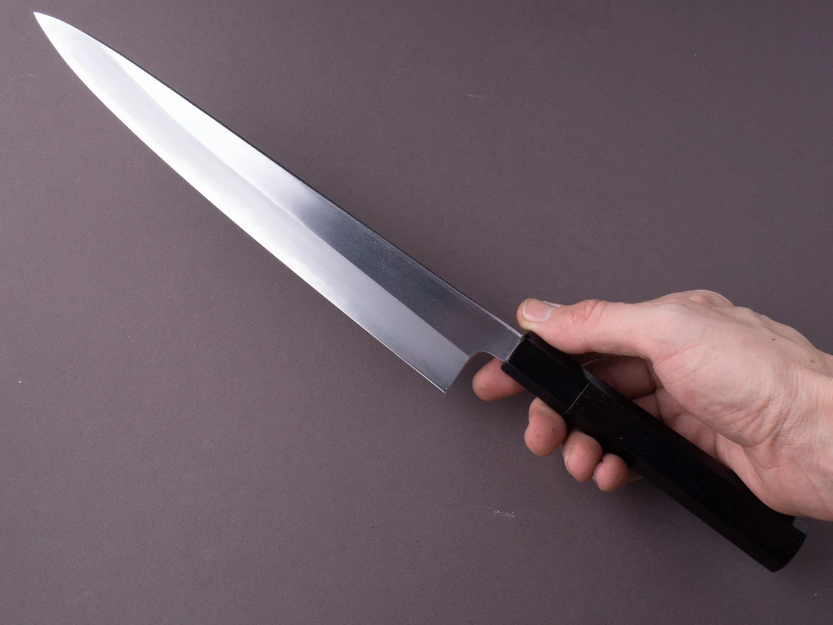 Sakai Kikumori - Tanaka - Blue Super - Kasumi - 270mm Sujihiki - Ebony Handle - Image 7