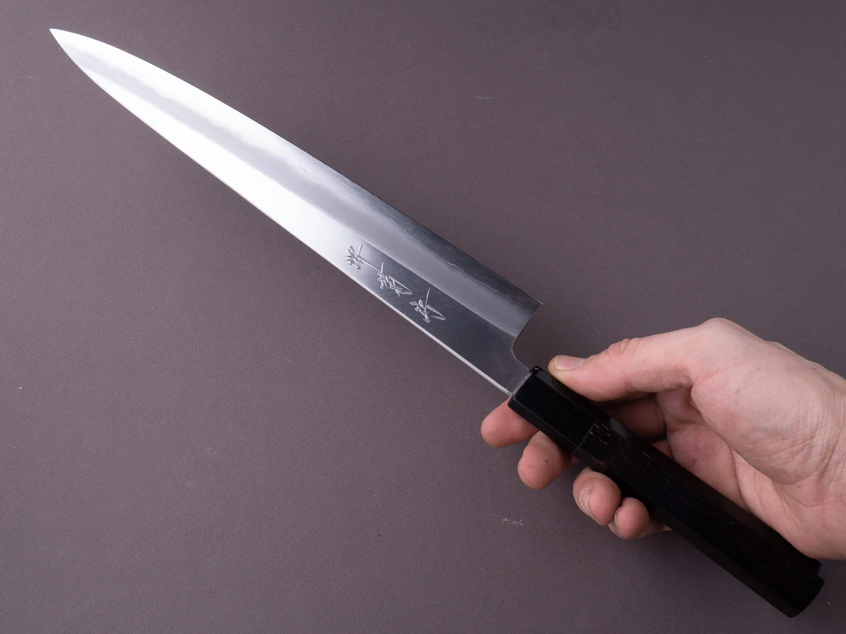 Sakai Kikumori - Tanaka - Blue Super - Kasumi - 270mm Sujihiki - Ebony Handle - Image 8