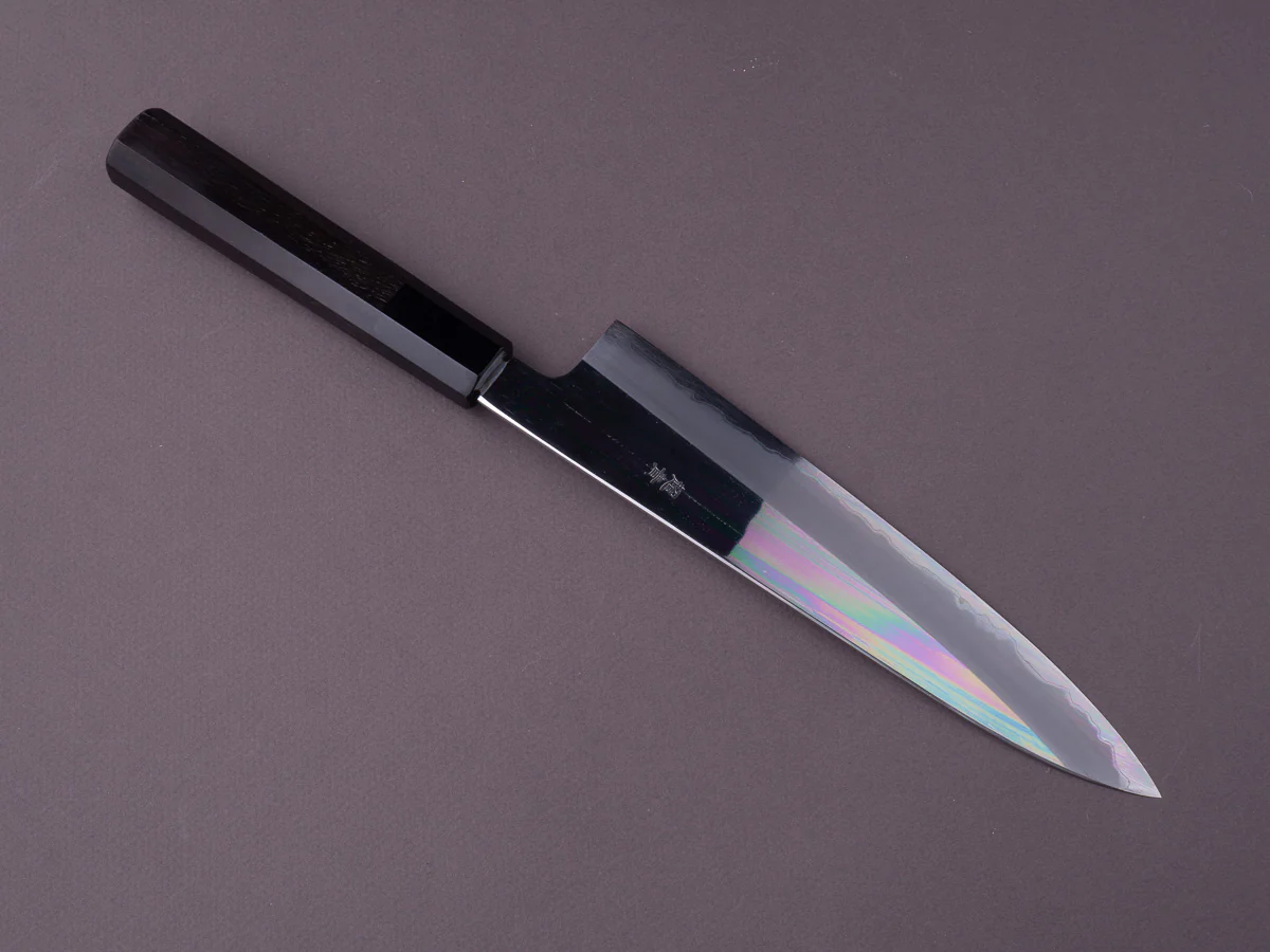 Sakai Kikumori - Tanaka Limited - Aogami Super - Mirror Polish - 210mm Gyuto - Ebony Handle - Tanaka Signed & Dated Tang - Image 2