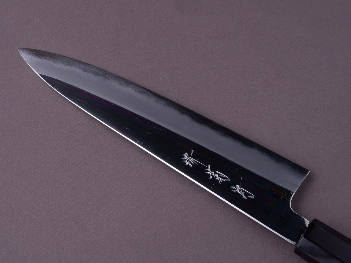 Sakai Kikumori - Tanaka Limited - Aogami Super - Mirror Polish - 210mm Gyuto - Ebony Handle - Tanaka Signed & Dated Tang - Image 4