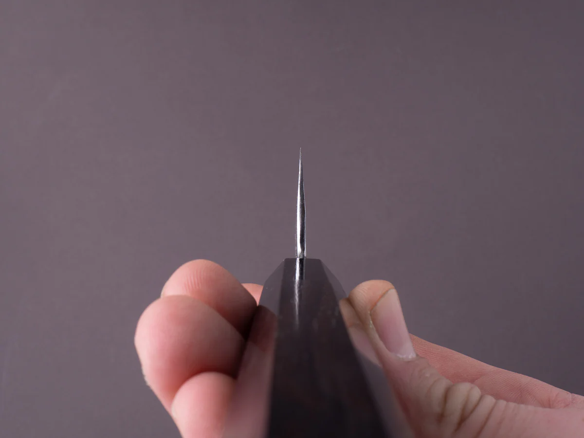 Sakai Kikumori - Tanaka Limited - Aogami Super - Mirror Polish - 210mm Gyuto - Ebony Handle - Tanaka Signed & Dated Tang - Image 9