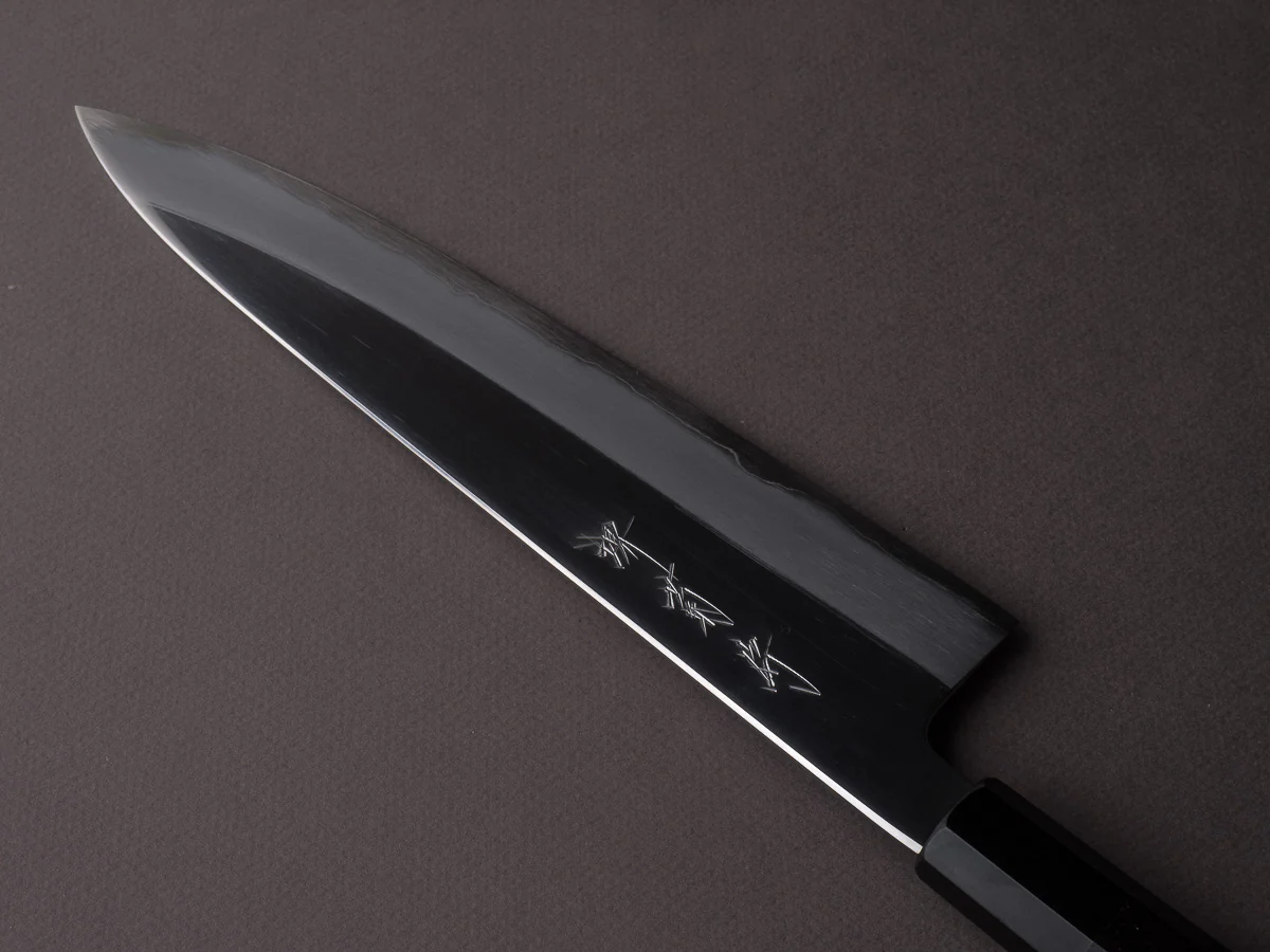 Sakai Kikumori - Tanaka Limited - Aogami Super - Mirror Polish - 240mm Gyuto - Ebony Handle - Tanaka Signed + Dated Tang - Image 2