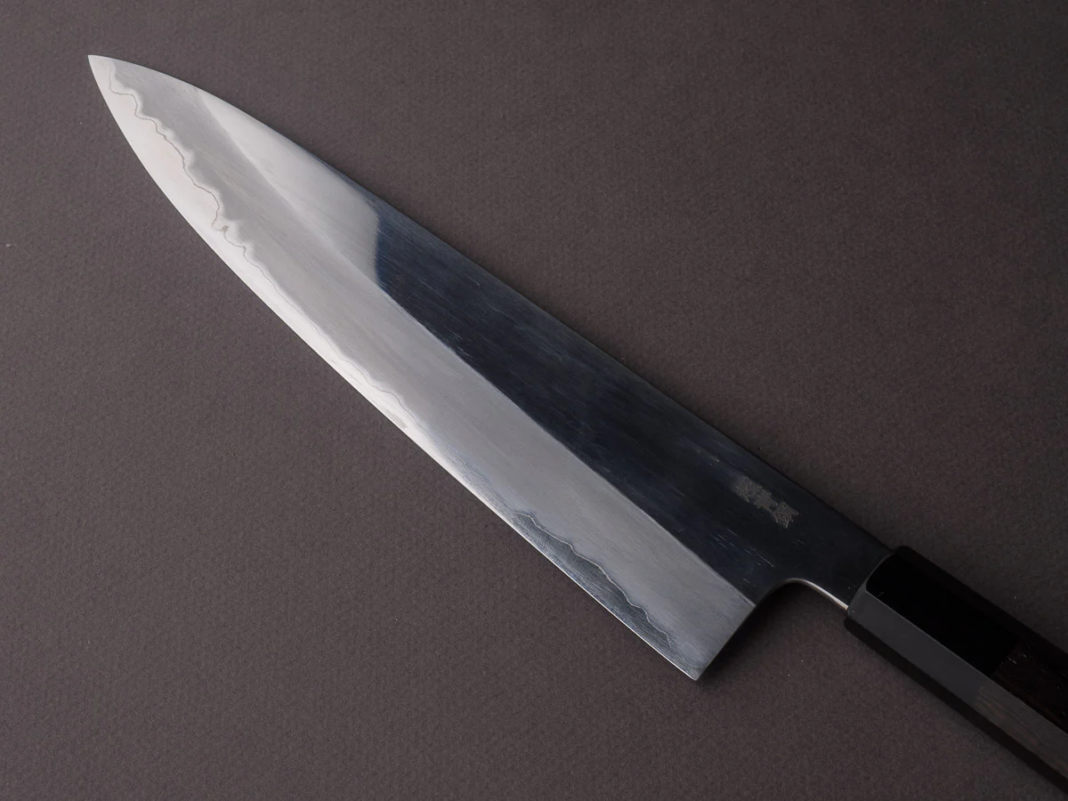Sakai Kikumori - Tanaka Limited - Aogami Super - Mirror Polish - 240mm Gyuto - Ebony Handle - Tanaka Signed + Dated Tang - Image 3