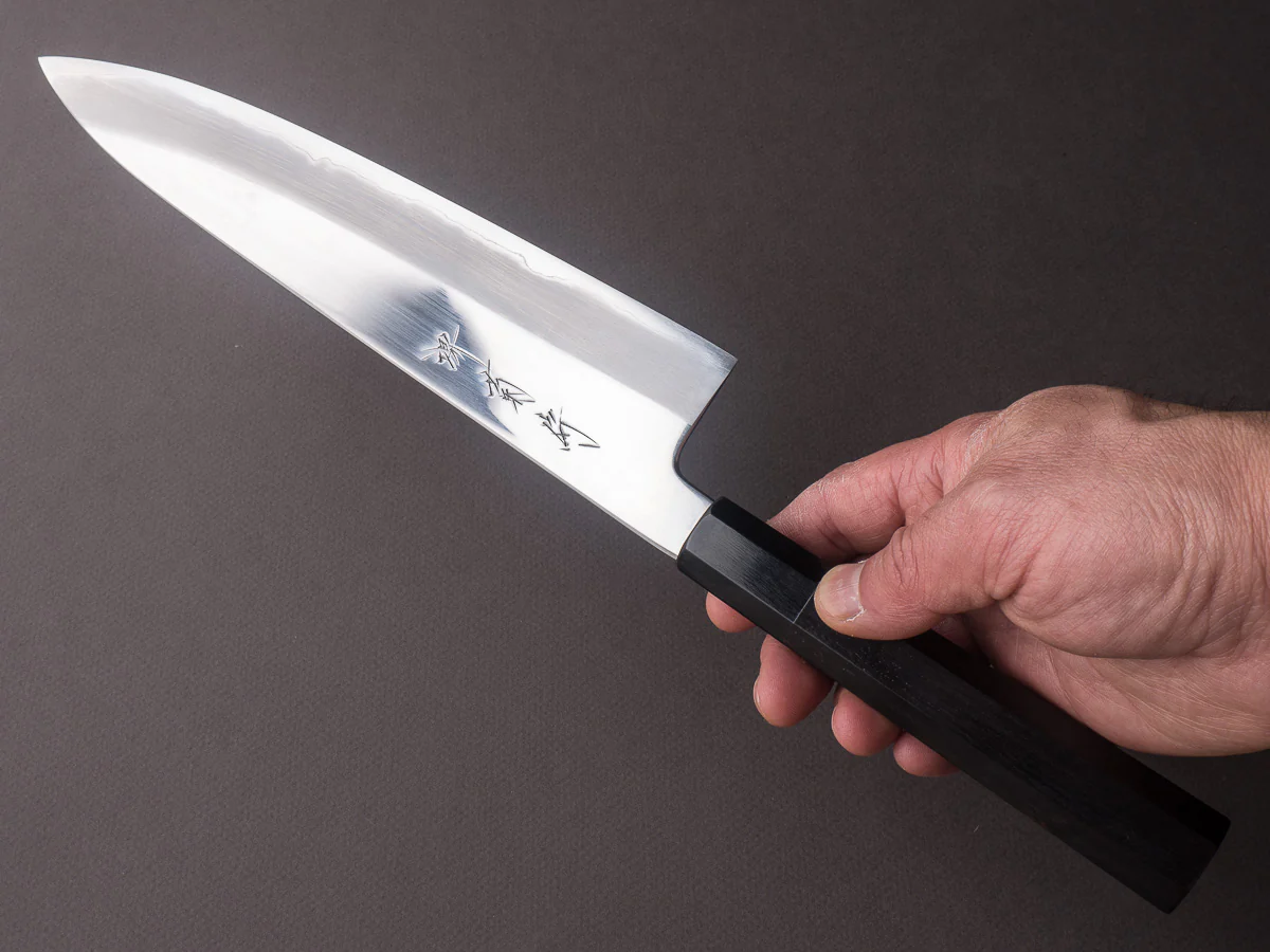 Sakai Kikumori - Tanaka Limited - Aogami Super - Mirror Polish - 240mm Gyuto - Ebony Handle - Tanaka Signed + Dated Tang - Image 5