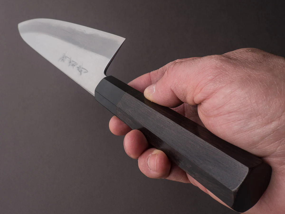 Sakai Kikumori - Tanaka Limited - Aogami Super - Mirror Polish - 240mm Gyuto - Ebony Handle - Tanaka Signed + Dated Tang - Image 9