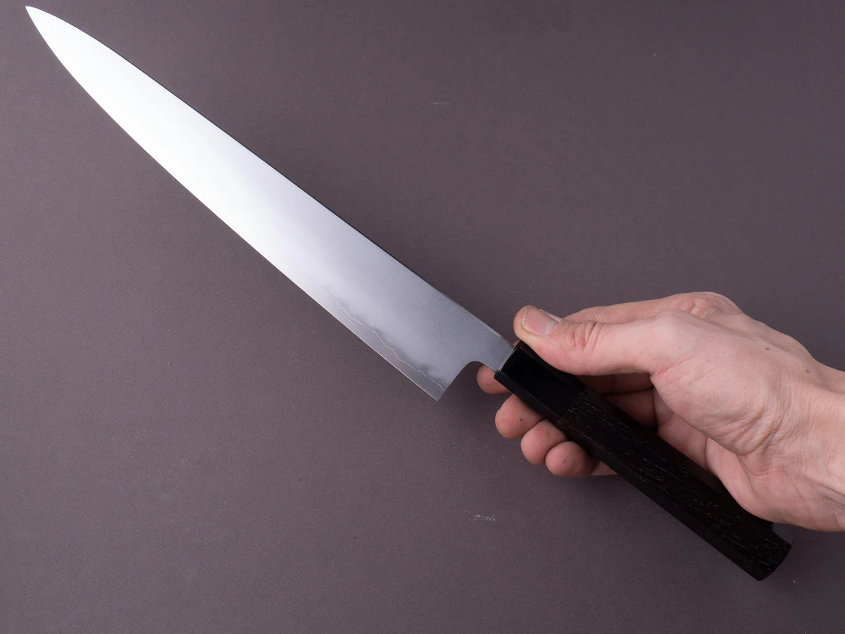 Sakai Kikumori - Tanaka - Super Blue - So-Bokashi - 270mm Sujihiki - Ebony Handle - Image 2