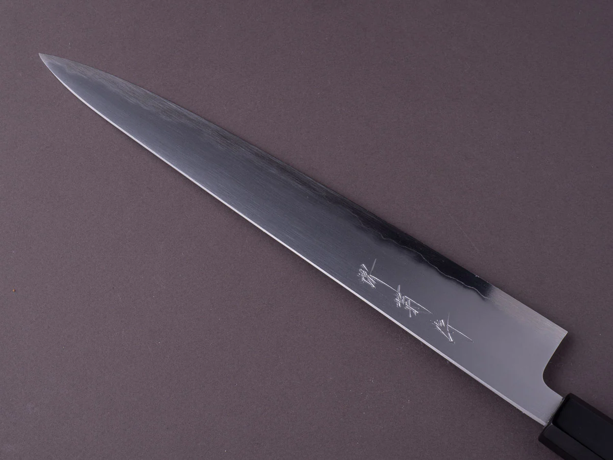 Sakai Kikumori - Tanaka - Super Blue - So-Bokashi - 270mm Sujihiki - Ebony Handle - Image 4