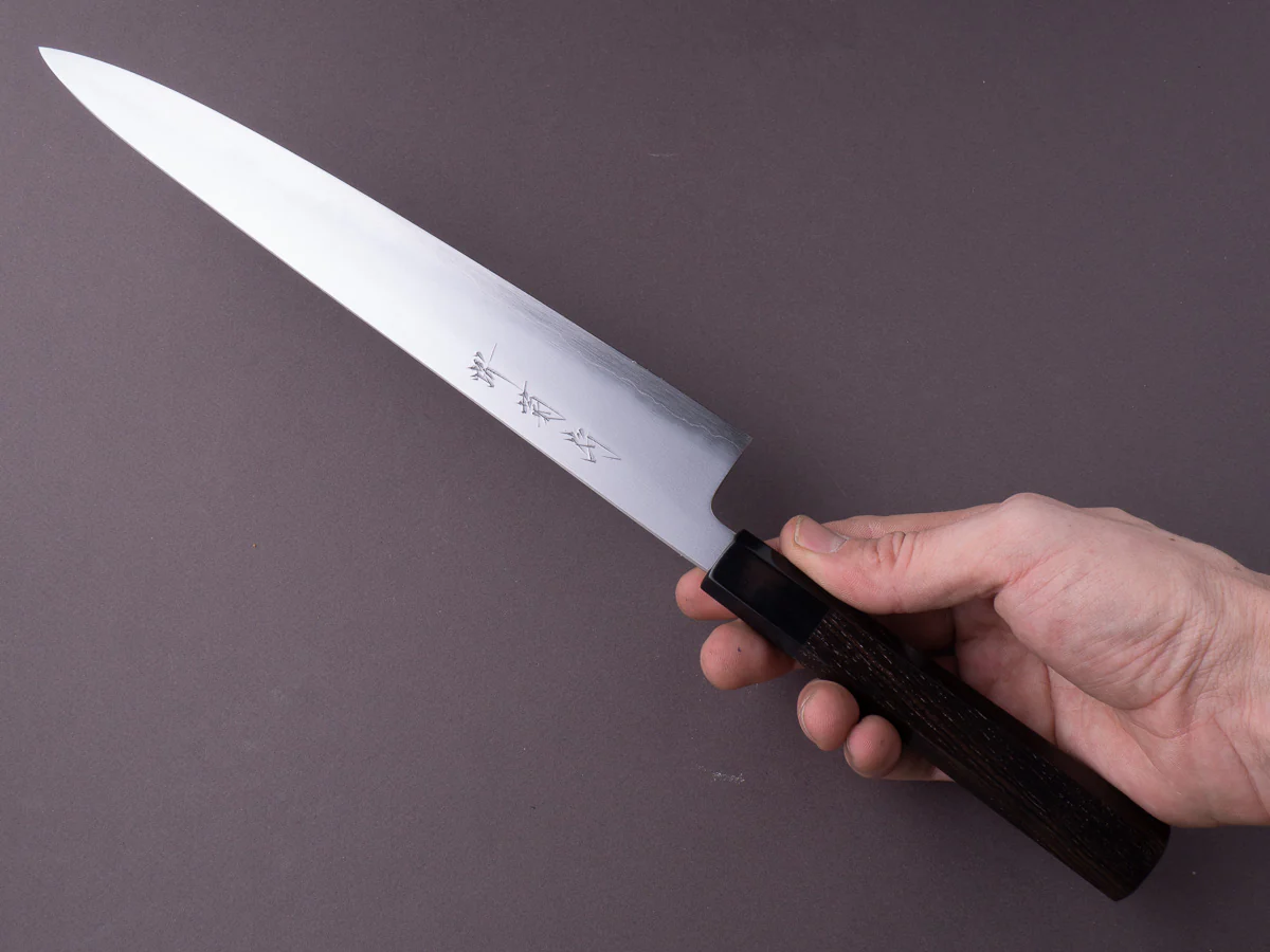 Sakai Kikumori - Tanaka - Super Blue - So-Bokashi - 270mm Sujihiki - Ebony Handle - Image 8