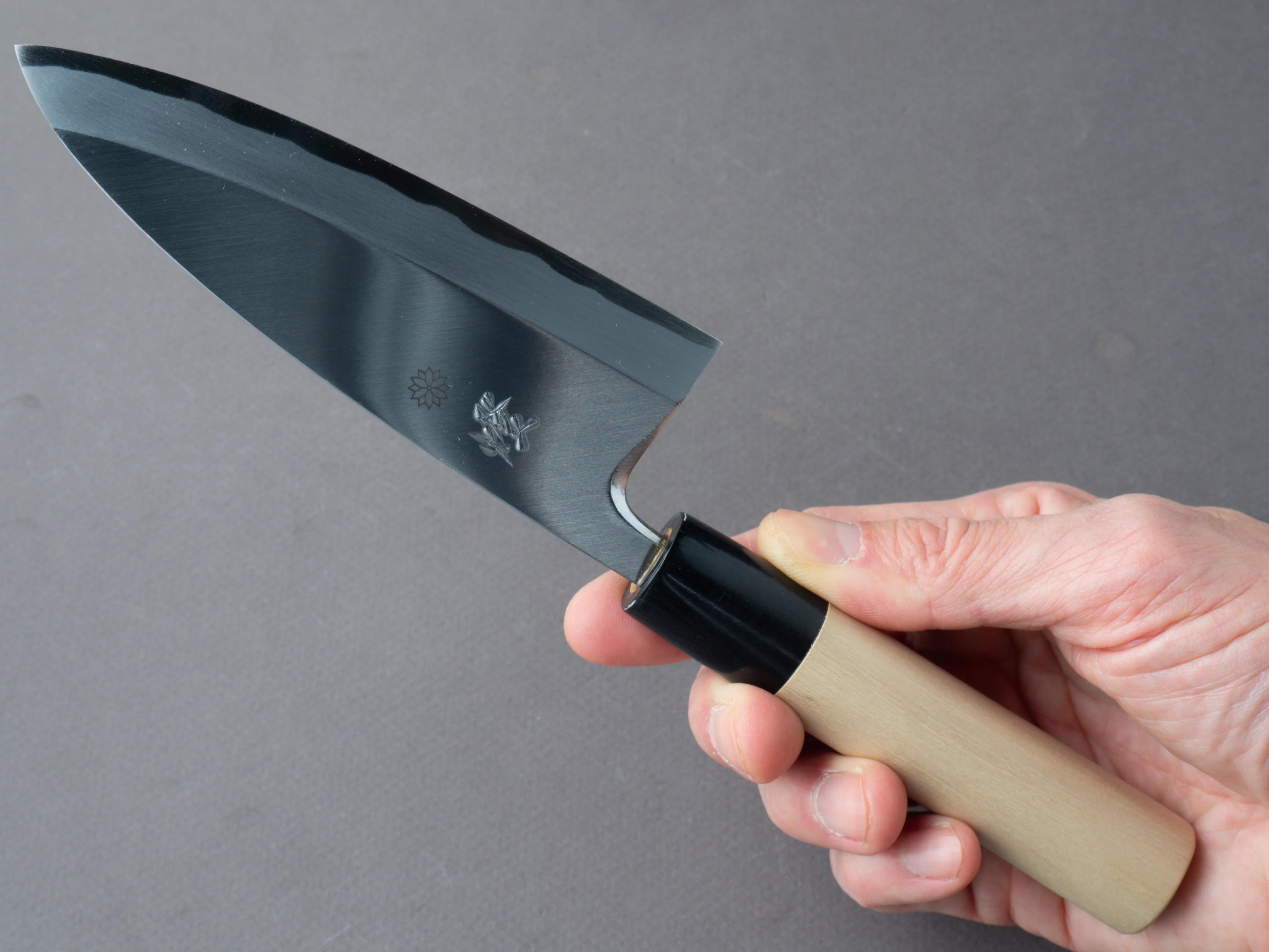 Sakai Kikumori - Tomoshibi - White #2 - 120mm Deba - Ho Wood Handle - Image 6