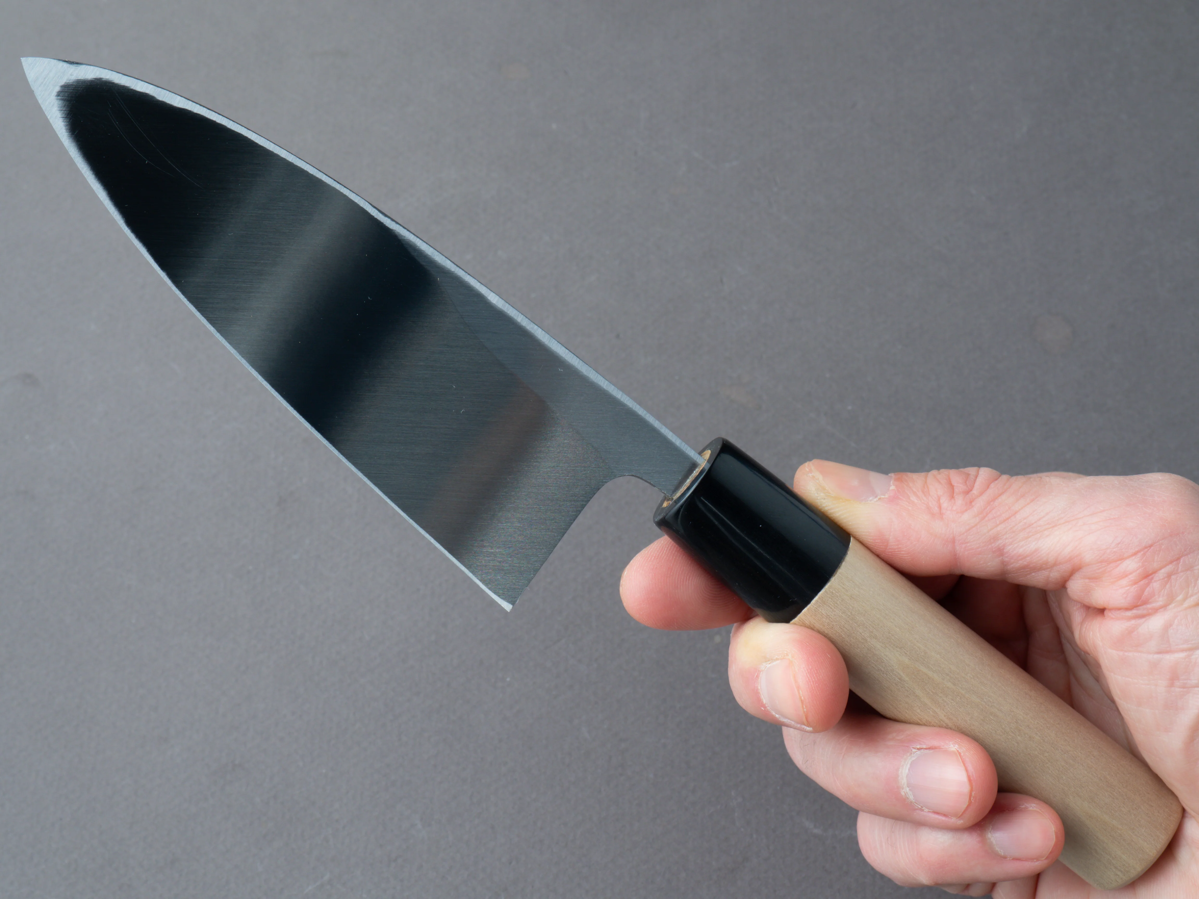Sakai Kikumori - Tomoshibi - White #2 - 120mm Deba - Ho Wood Handle - Image 7