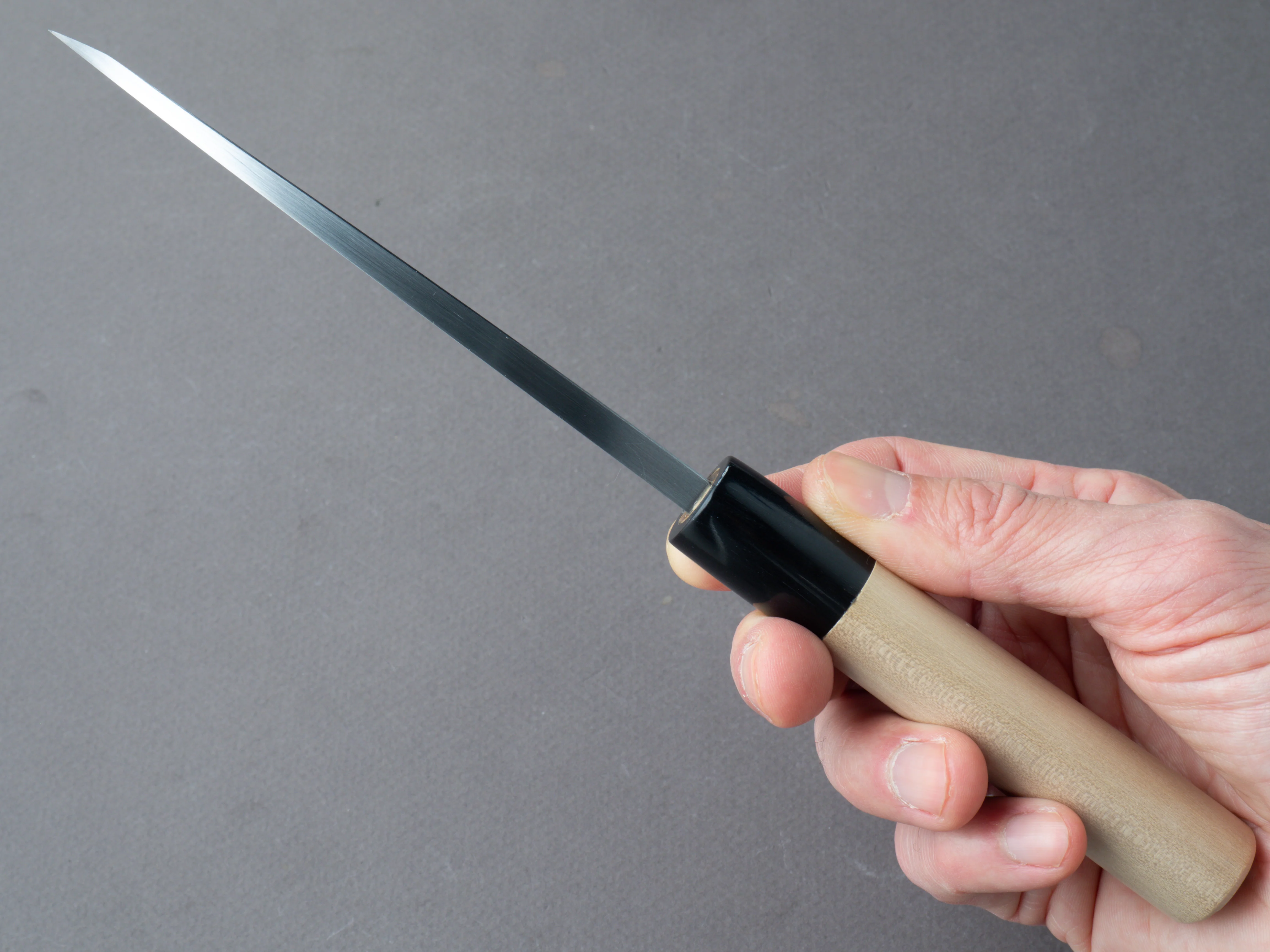 Sakai Kikumori - Tomoshibi - White #2 - 120mm Deba - Ho Wood Handle - Image 8