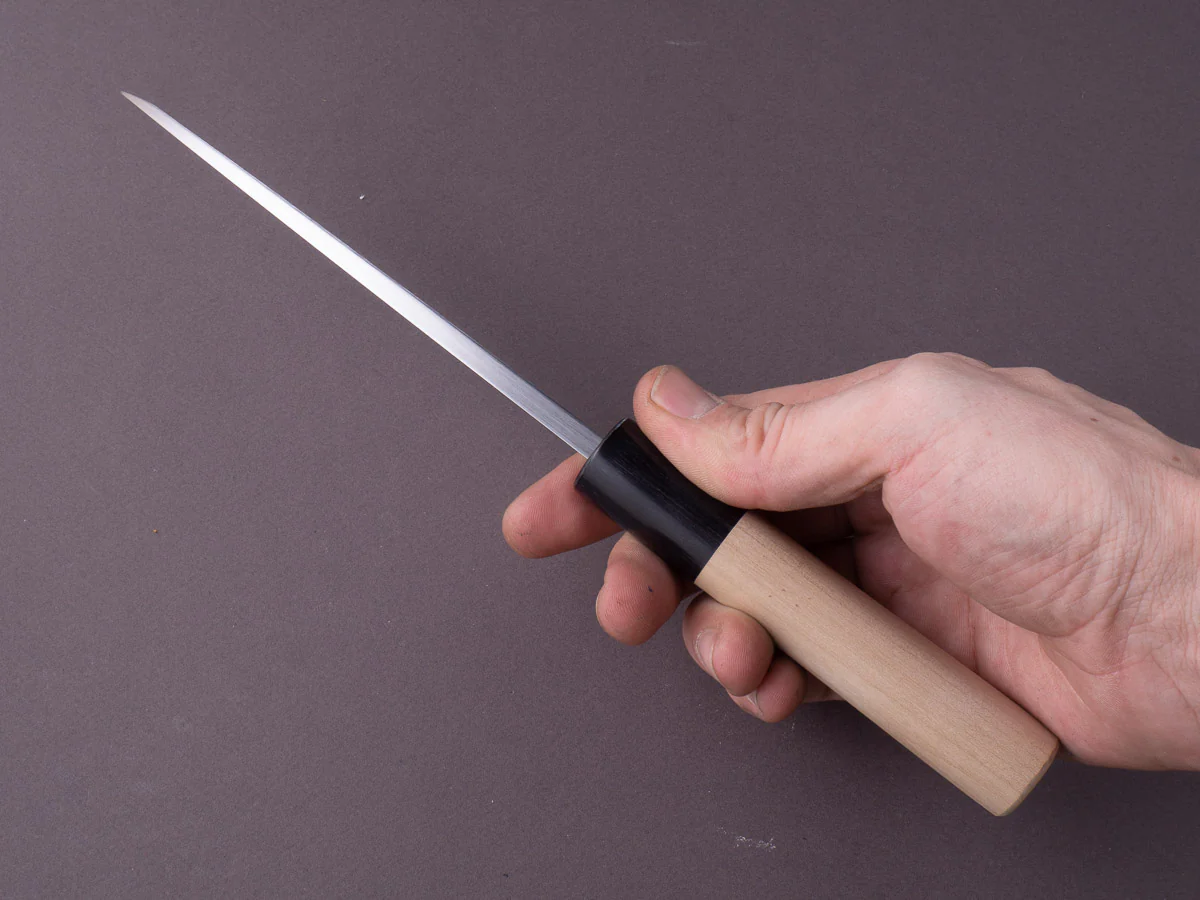 Sakai Kikumori - Tomoshibi - White #2 - 135mm Deba - Magnolia Wood Handle - Image 9