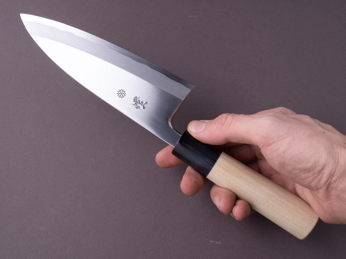 Sakai Kikumori - Tomoshibi - White #2 - 150mm Deba - Ho Wood Handle - Image 2
