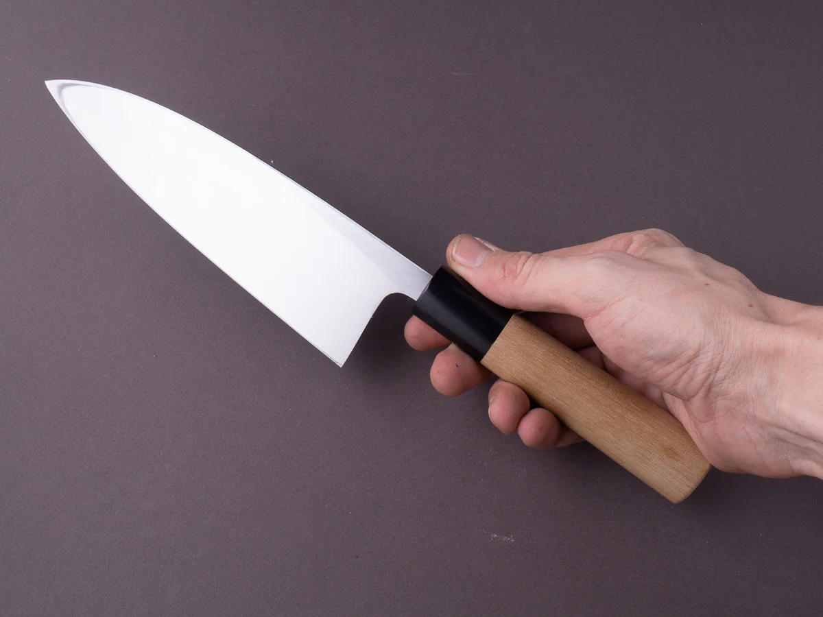 Sakai Kikumori - Tomoshibi - White #2 - 165mm Deba - Ho Wood Handle - Image 7