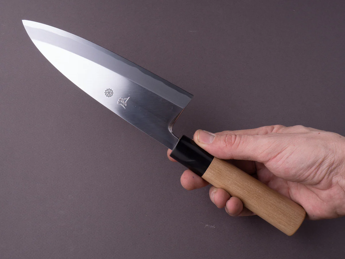 Sakai Kikumori - Tomoshibi - White #2 - 165mm Deba - Ho Wood Handle - Image 8