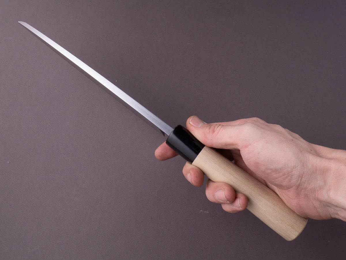 Sakai Kikumori - Tomoshibi - White #2 - 210mm Deba - Ho Wood Handle - Image 3