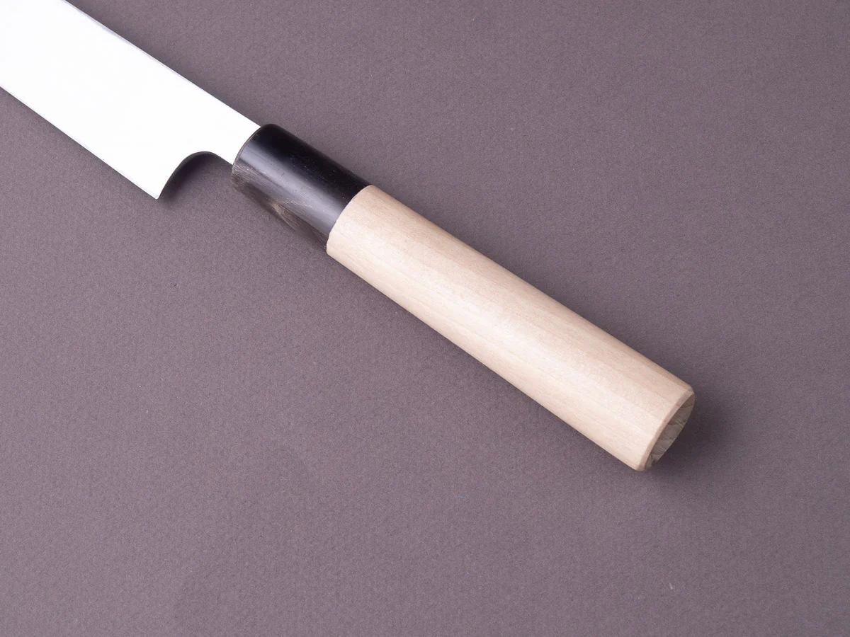 Sakai Kikumori - Tomoshibi - White #2 - 240mm Yanagiba - Magnolia Wood Handle - Image 5