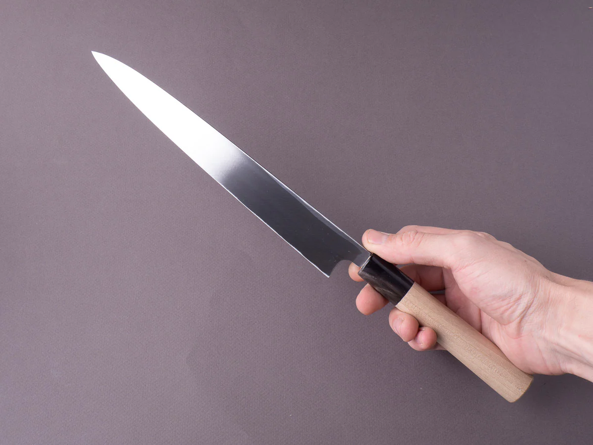 Sakai Kikumori - Tomoshibi - White #2 - 240mm Yanagiba - Magnolia Wood Handle - Image 6