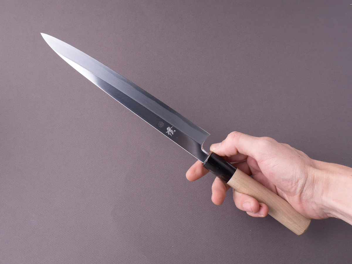 Sakai Kikumori - Tomoshibi - White #2 - 240mm Yanagiba - Magnolia Wood Handle - Image 7