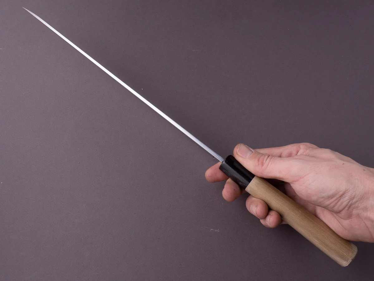 Sakai Kikumori - Tomoshibi - White #2 - Yanagiba - 300mm - Ho Wood Handle - Image 9