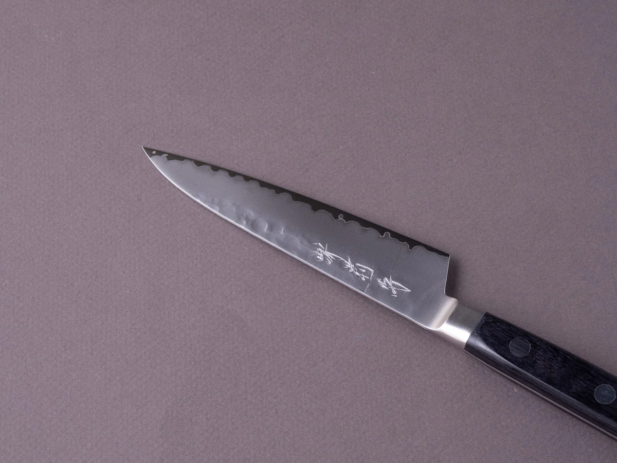 Sakai Kikumori - VG5 - 120mm - Petty - Western Black Pakka Handle - Image 4