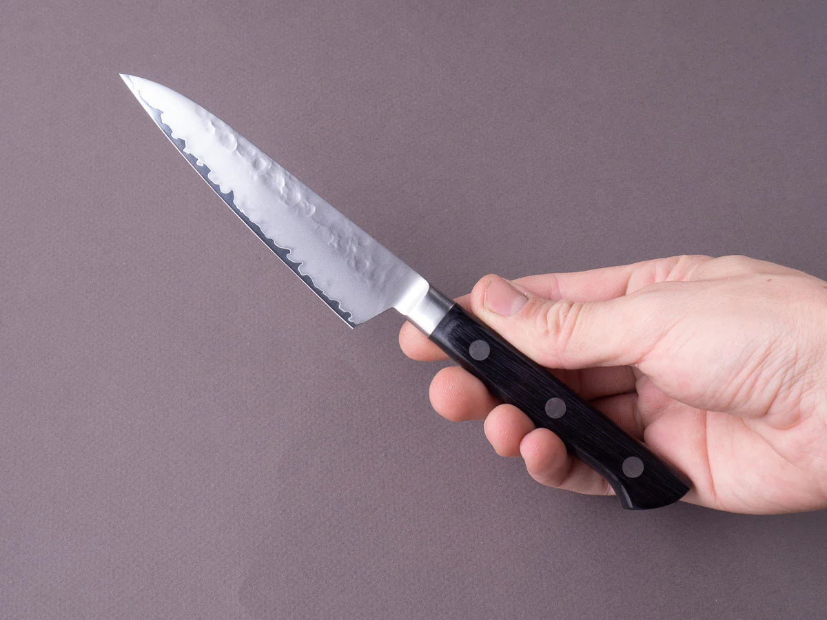 Sakai Kikumori - VG5 - 120mm - Petty - Western Black Pakka Handle - Image 7