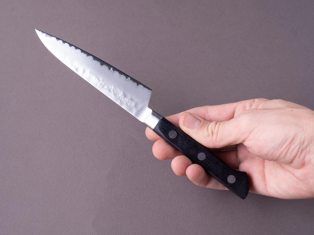 Sakai Kikumori - VG5 - 120mm - Petty - Western Black Pakka Handle - Image 8