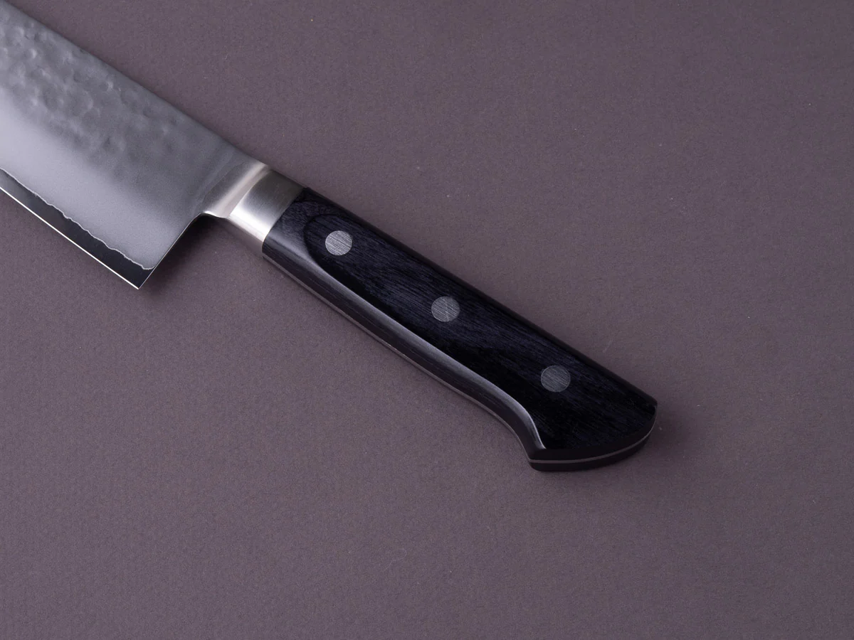 Sakai Kikumori - VG5 - 190mm - Kiritsuke Santoku - Western Black Pakka Handle - Image 5