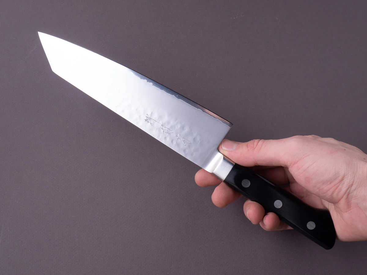 Sakai Kikumori - VG5 - 190mm - Kiritsuke Santoku - Western Black Pakka Handle - Image 7