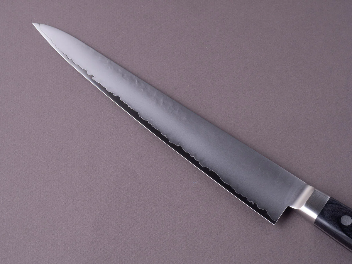Sakai Kikumori - VG5 - 240mm Sujihiki - Western Black Pakka Handle - Image 5