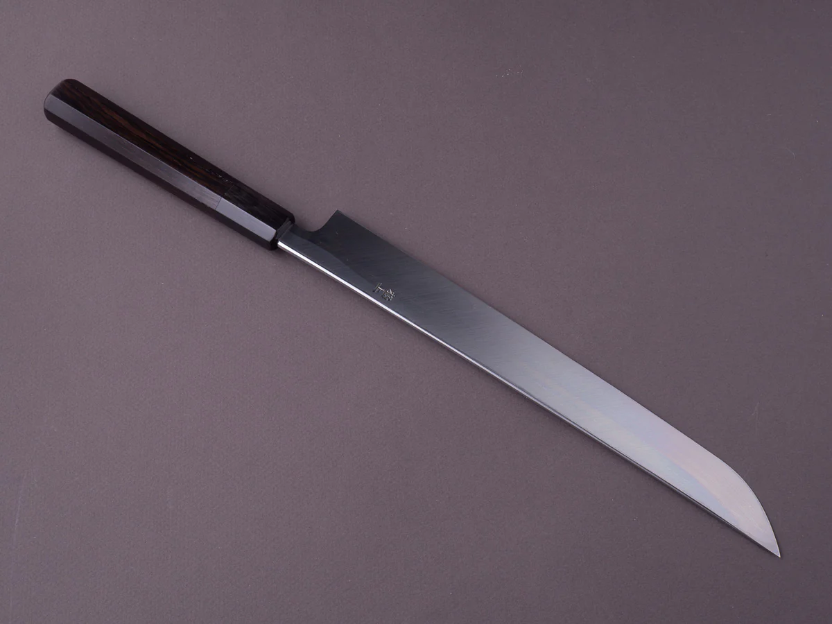 Sakai Kikumori - White #2 - 270mm - Saber Yanagiba - Ebony Handle - Mirror Finish - Image 2