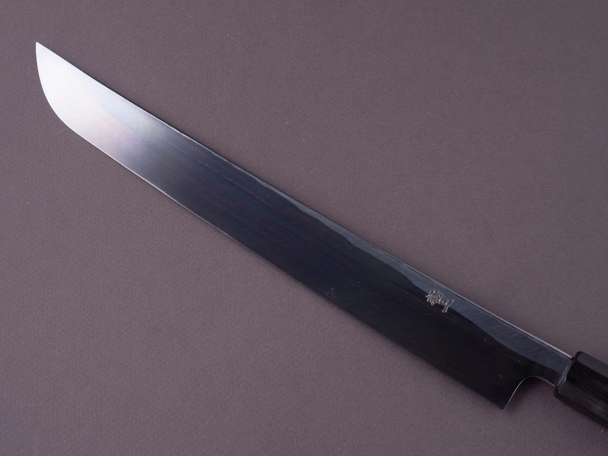 Sakai Kikumori - White #2 - 270mm - Saber Yanagiba - Ebony Handle - Mirror Finish - Image 4