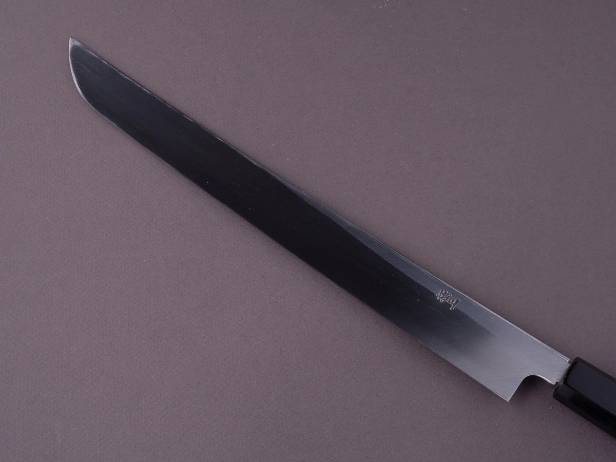 Sakai Kikumori -  White #2 - 300mm Saber Yanagiba - Ebony Handle - Mirror Finish - Image 4