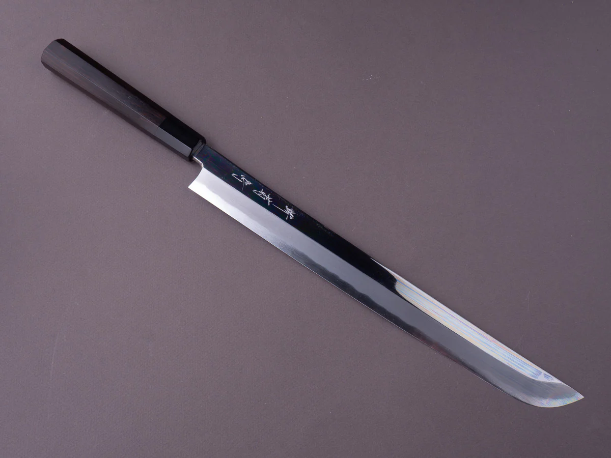 Sakai Kikumori - White #2 - 330mm Saber Yanagiba - Ebony Handle - Mirror Finish