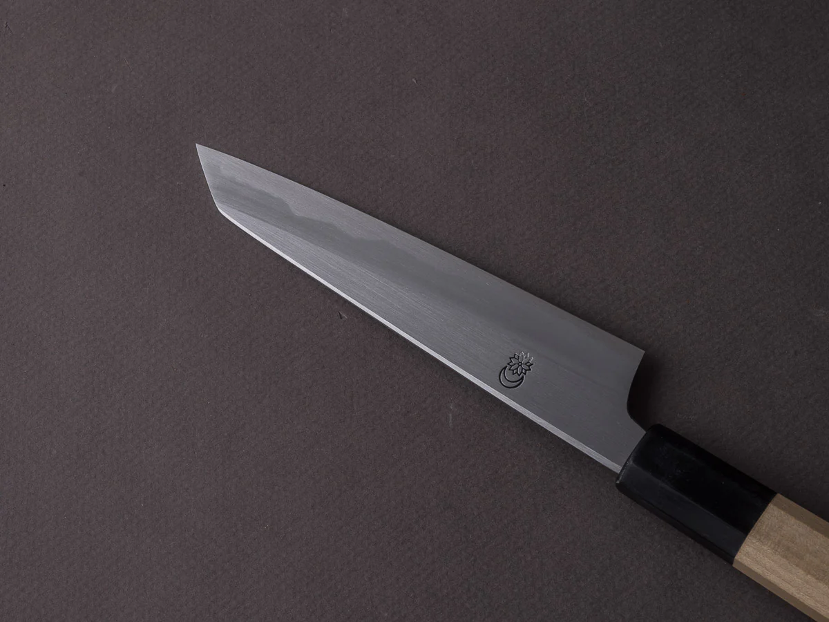 Sakai Kikumori - Kikuzuki - White #2 Kasumi - 135mm Kiritsuke Petty - Ho Wood Handle - Image 4