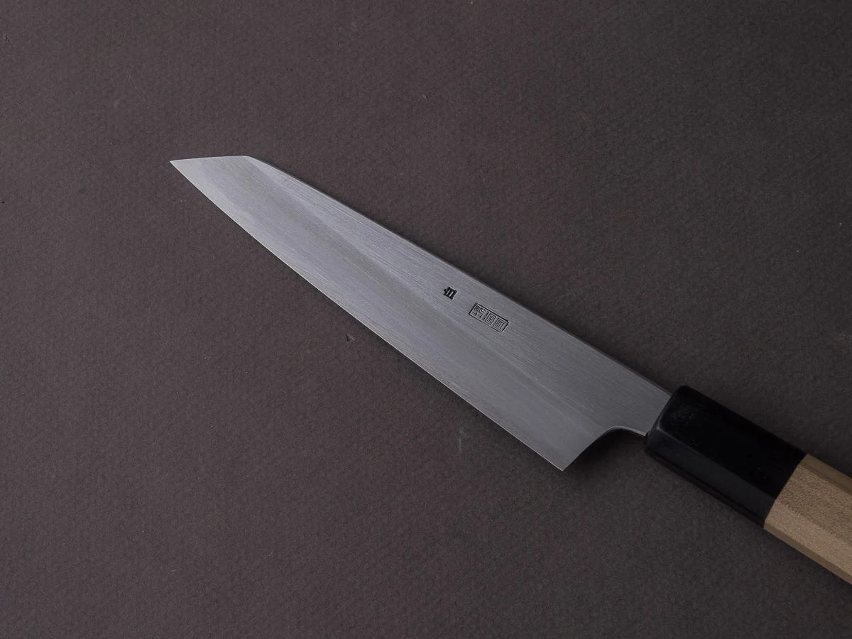 Sakai Kikumori - Kikuzuki - White #2 Kasumi - 135mm Kiritsuke Petty - Ho Wood Handle - Image 5