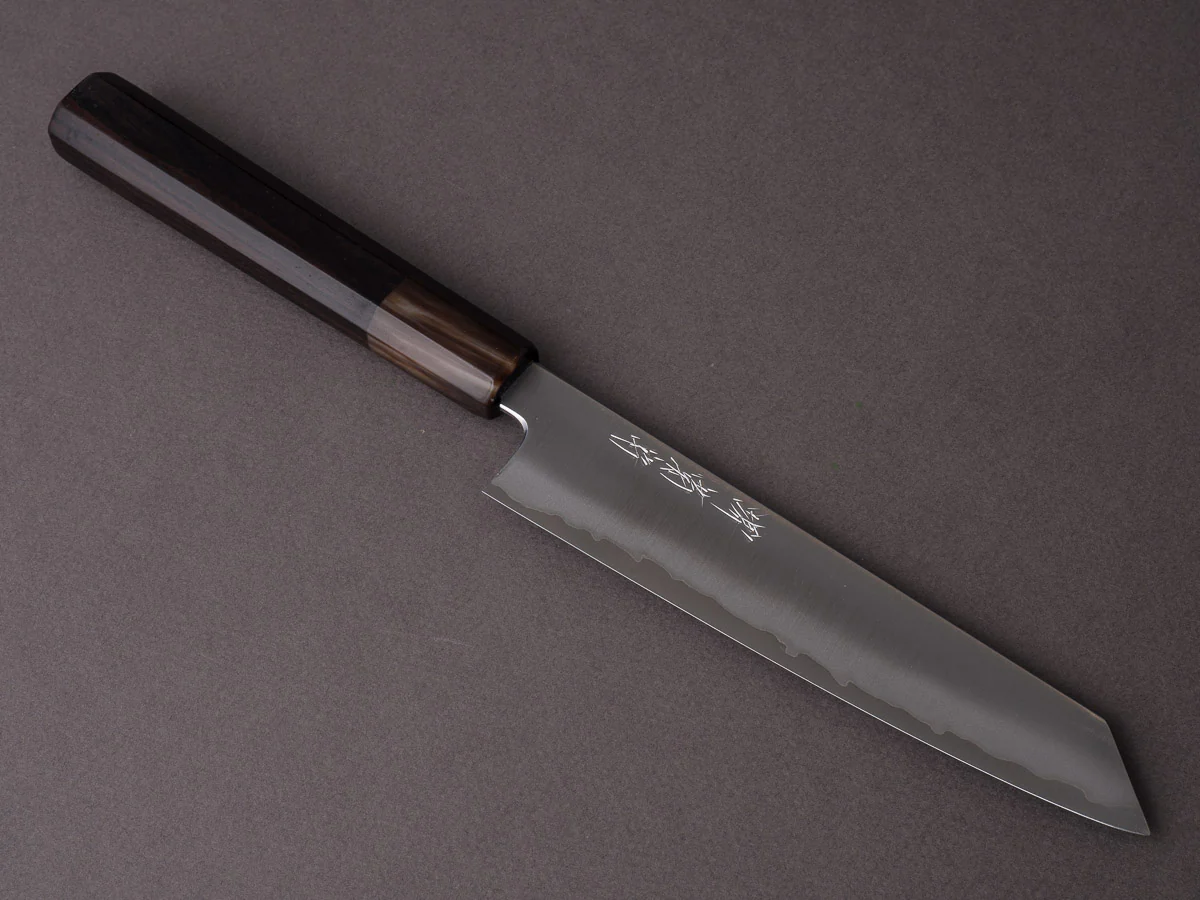 Sakai Kikumori - Yugiri - Tanaka - Stainless Clad Blue #1 - 150mm - Kiritsuke Petty - Ebony Handle