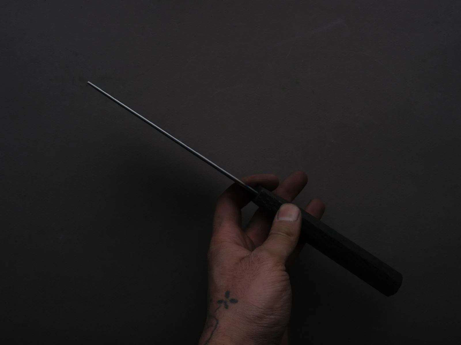 Soma - 80CrV2 Carbon - Kurouchi - 130mm Extra Height Nakiri - Charred Oak Handle - Image 4