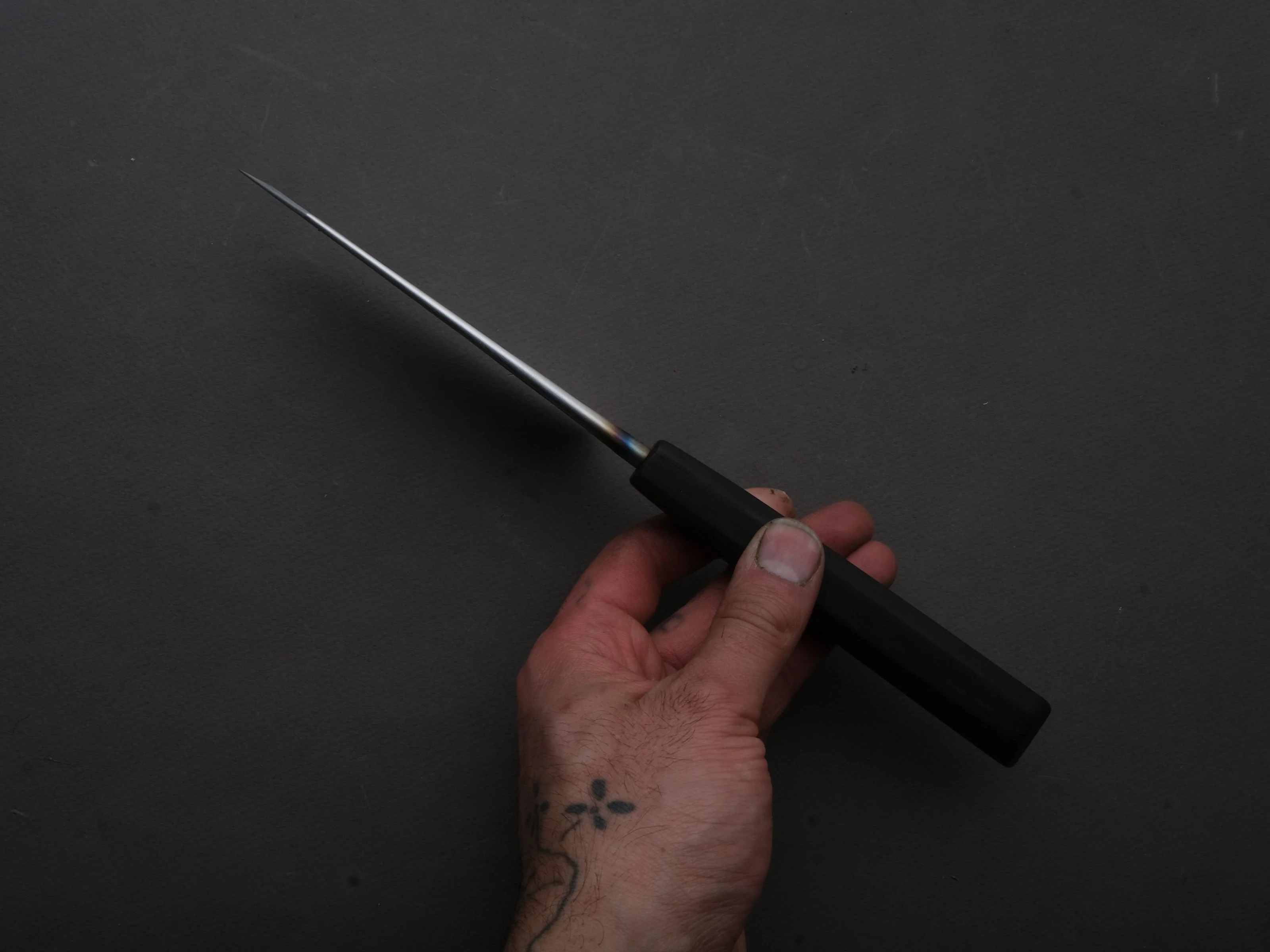Soma - ApexUltra - Monosteel - Kurouchi - 120mm - Honesuki - Charred Oak Handle - Image 5