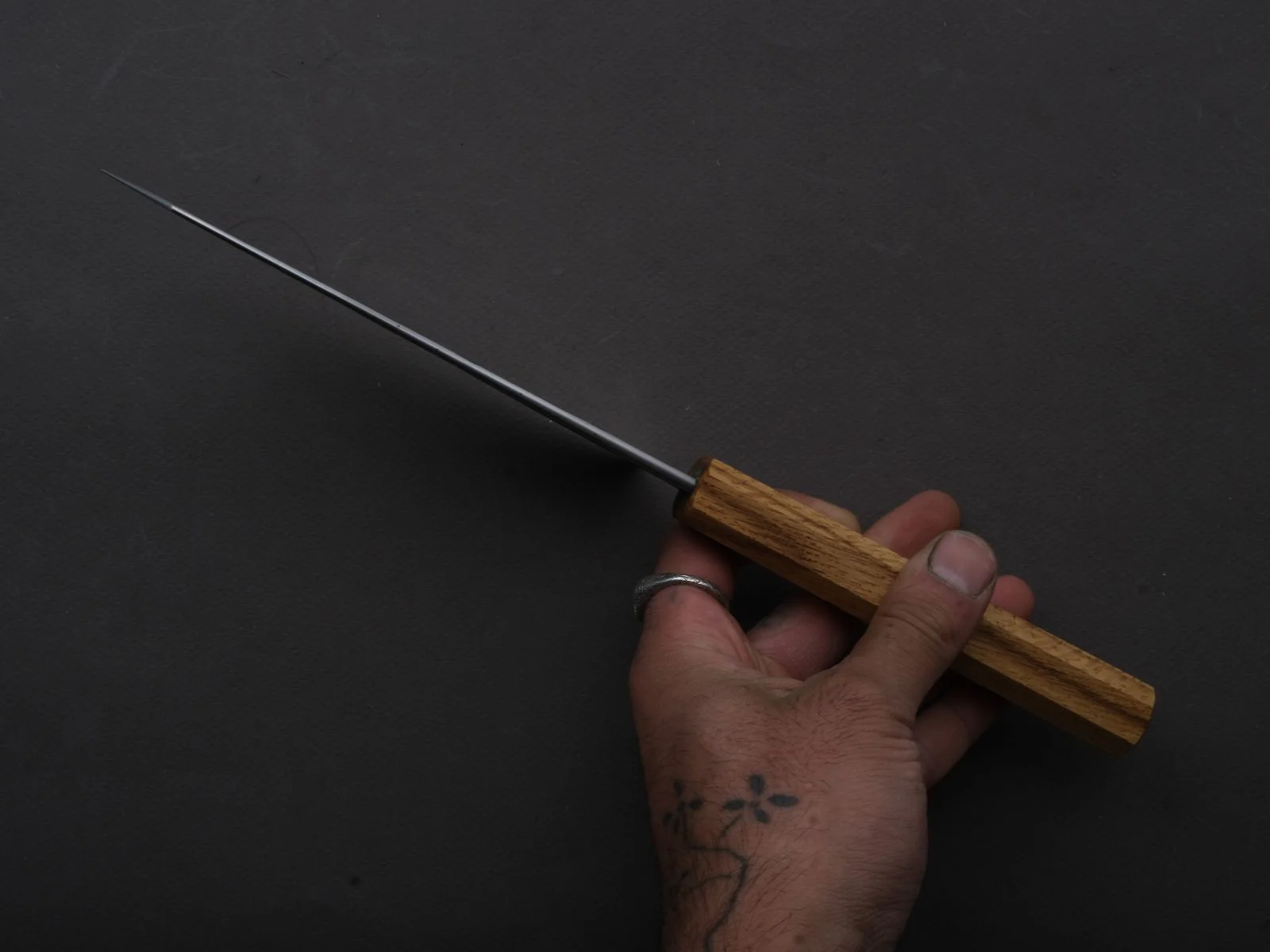 Soma - Blue #1 - Monosteel - Kurouchi - 165mm - Honesuki - Oak Handle - Image 5