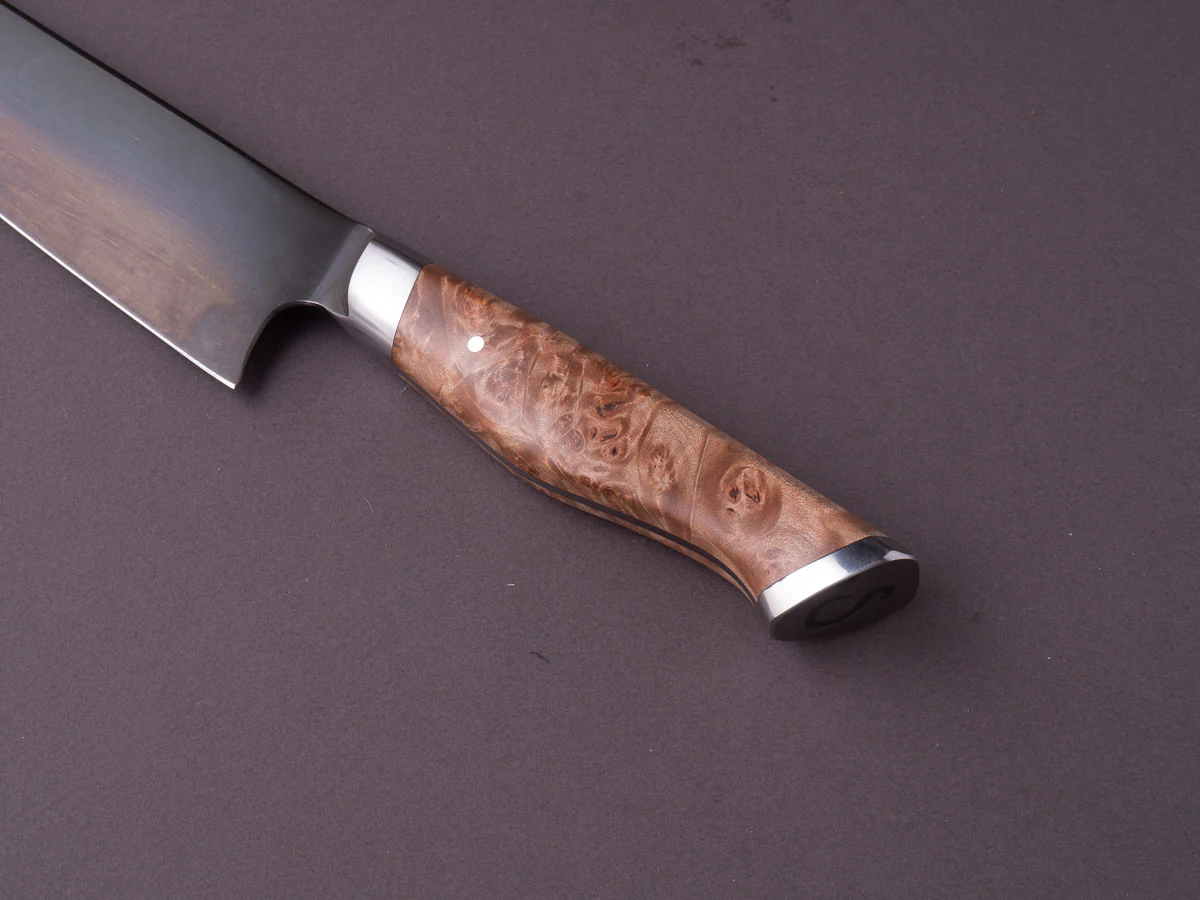 STEELPORT Knife Co. - 52100 Differentially Hardened - 10" Slicer - Integral Bolster Maple Burl Handle - Image 6