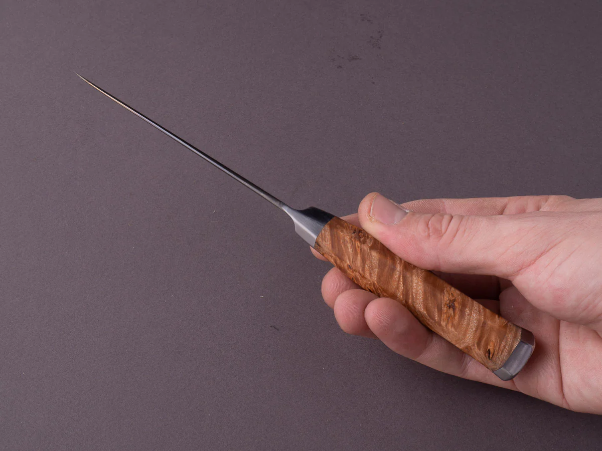 STEELPORT Knife Co. - 52100 Differentially Hardened - 4" Paring Knife - Integral Bolster Maple Burl Handle - Image 3
