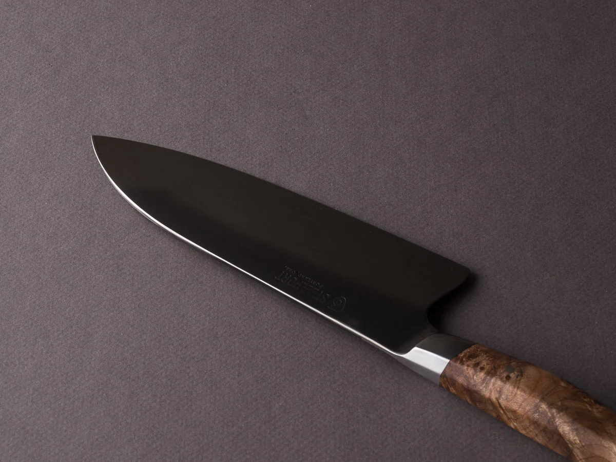 STEELPORT Knife Co. - 52100 Differentially Hardened - 6" Chef Knife - Integral Bolster Maple Burl Handle - Image 2