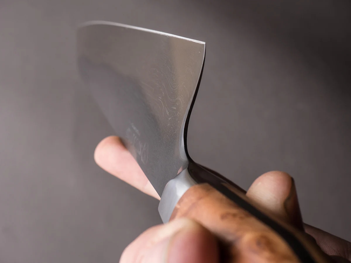 STEELPORT Knife Co. - 52100 Differentially Hardened - 8" - Chef Knife - Integral Bolster Maple Burl Handle - Image 10