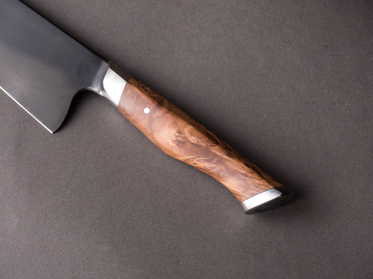 STEELPORT Knife Co. - 52100 Differentially Hardened - 8" - Chef Knife - Integral Bolster Maple Burl Handle - Image 5