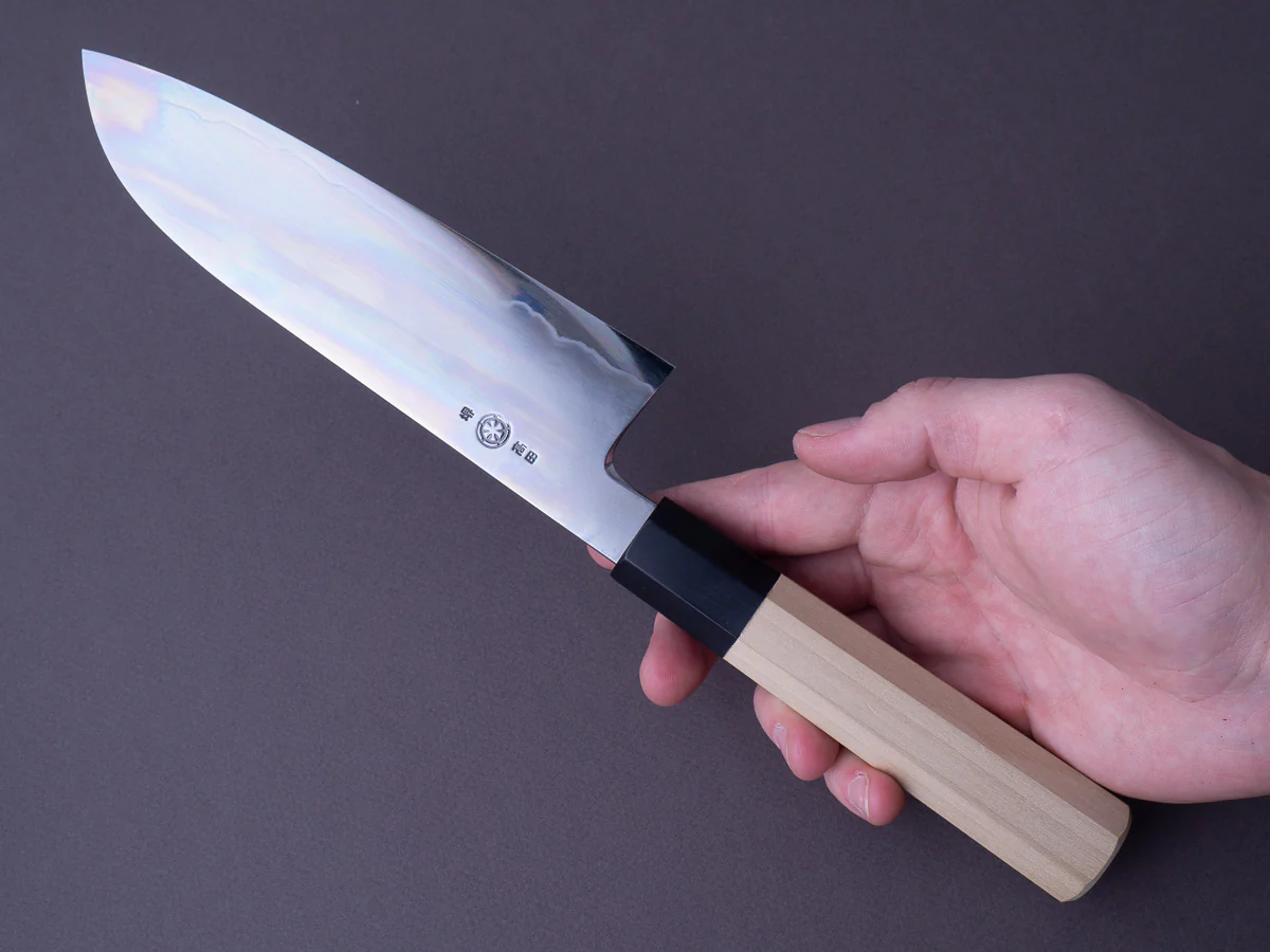 Takada no Hamono - Blue #2 Suiboku - 180mm Santoku - Ho Wood Handle - Image 8