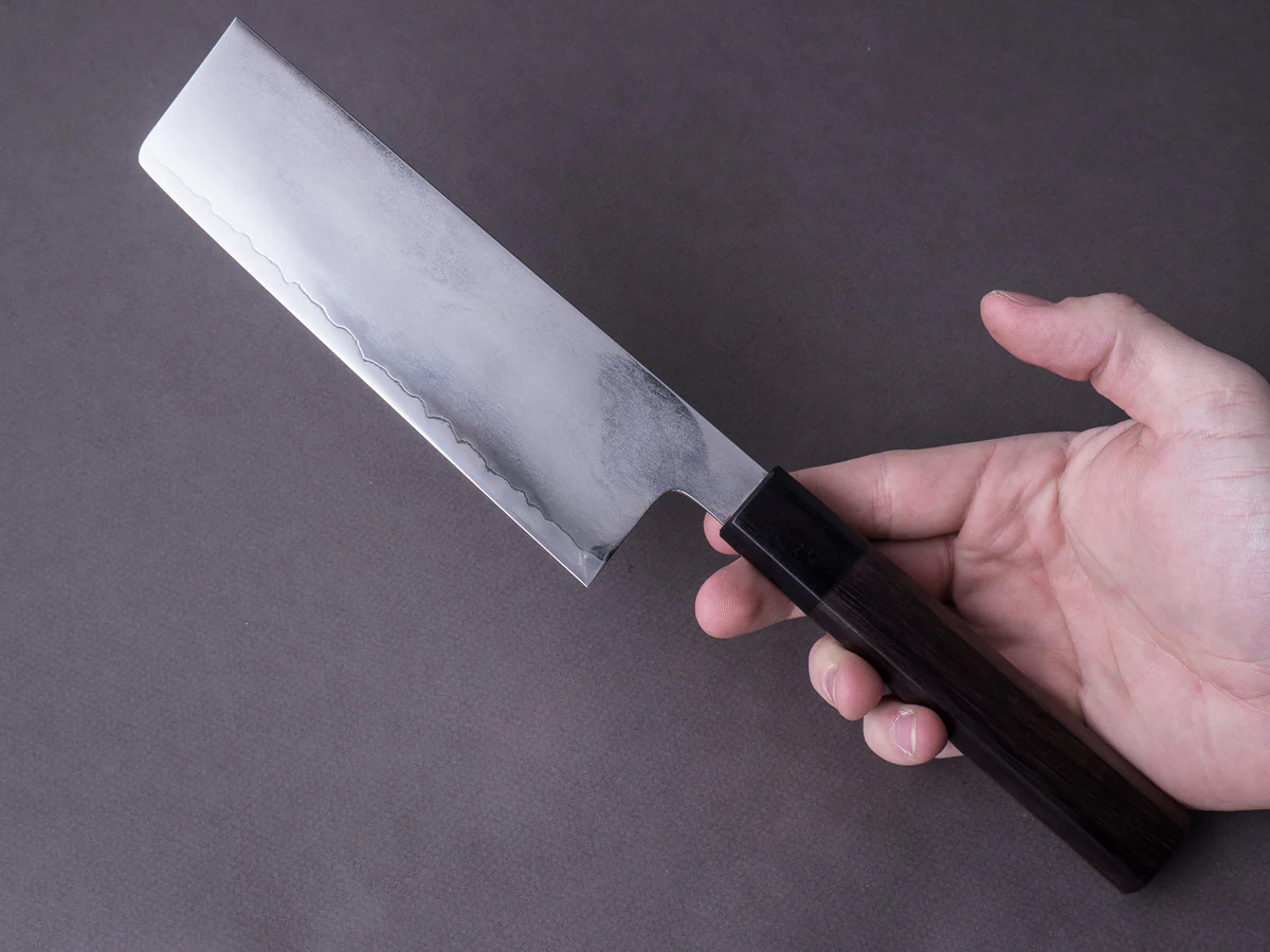 Takada no Hamono - Ginsanko - Suiboku - 180mm Nakiri - Rosewood Handle - Image 6