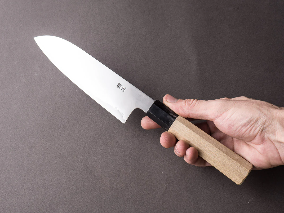 Takada no Hamono - Ginsanko - Suiboku - 180mm Santoku - Ho Wood Handle - Image 8