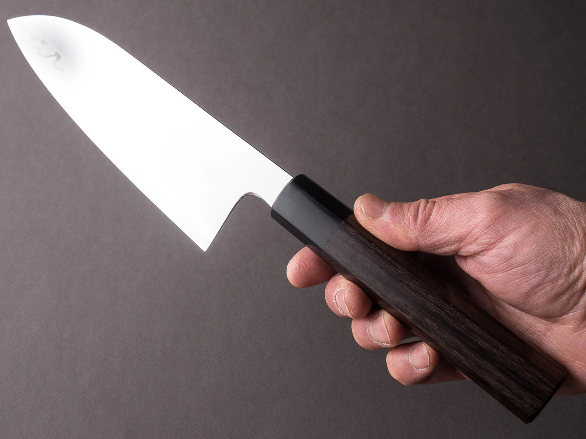 Takada no Hamono - Ginsanko - Suiboku - 180mm Santoku - Ho Wood Handle - Extra Thin - Image 6