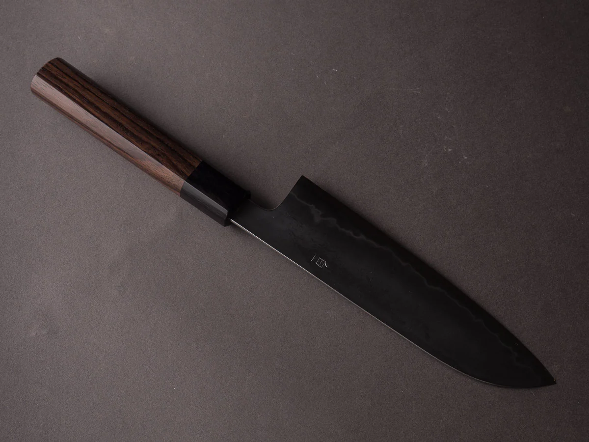 Takada no Hamono - White #1 - Suiboku - 180mm Santoku - Rosewood Handle - Image 2